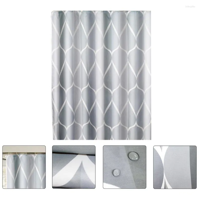Cortinas de chuveiro cortina janelas impressão pano de banheiro pendurado impermeável ondulação prático poliéster