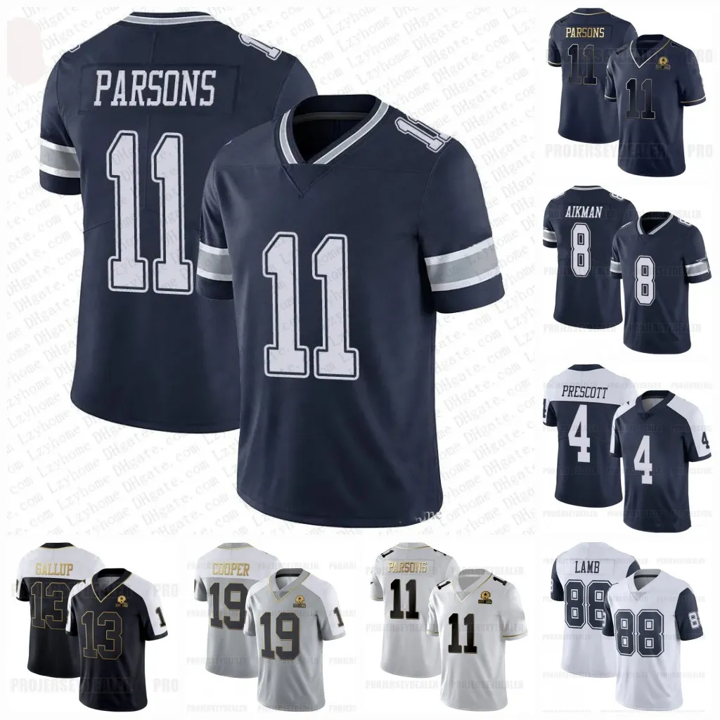 Dallas 2023 Football Jerseys Micah Parsons CeeDee Lamb Dak Prescott Trevon Diggs DeMarcus Lawrence Leighton Vander Esch Tony Pollard Emmitt Smith Gallup