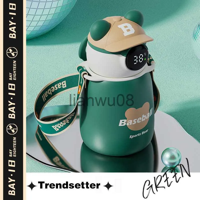 Tassen Geschirr Utensilien Neue Ankunft Nettes Mädchen Thermosbecher Kinder Kind Cartoon Bär Wasserflasche Thermos Temperaturanzeige Tasse Edelstahl Flaschen x0904