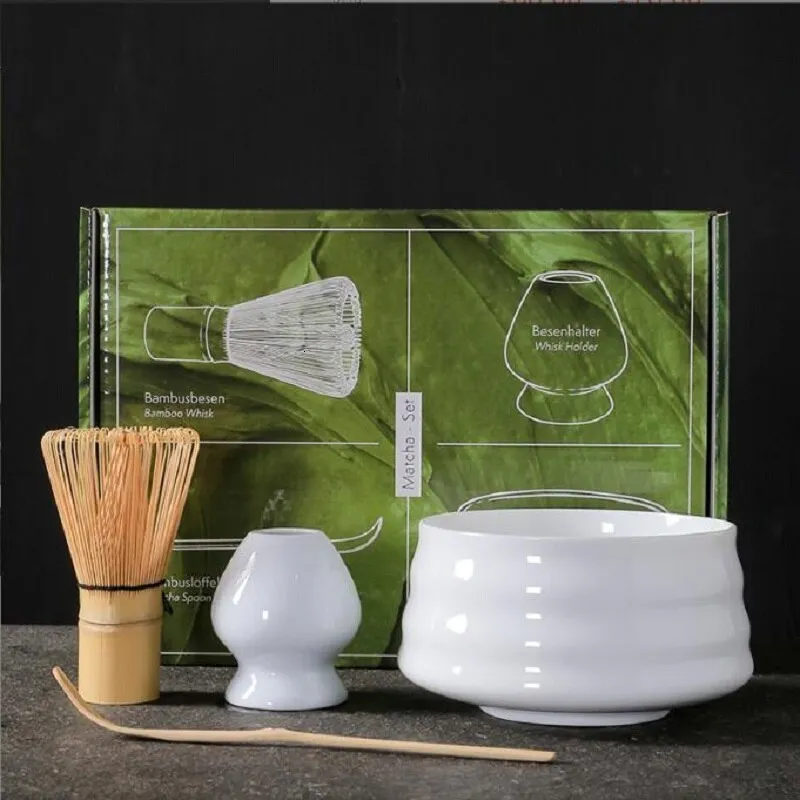 まっちゃぁ Japanese Matcha Tea Steeper Cup Set 4 Safe Bamboo Whisk