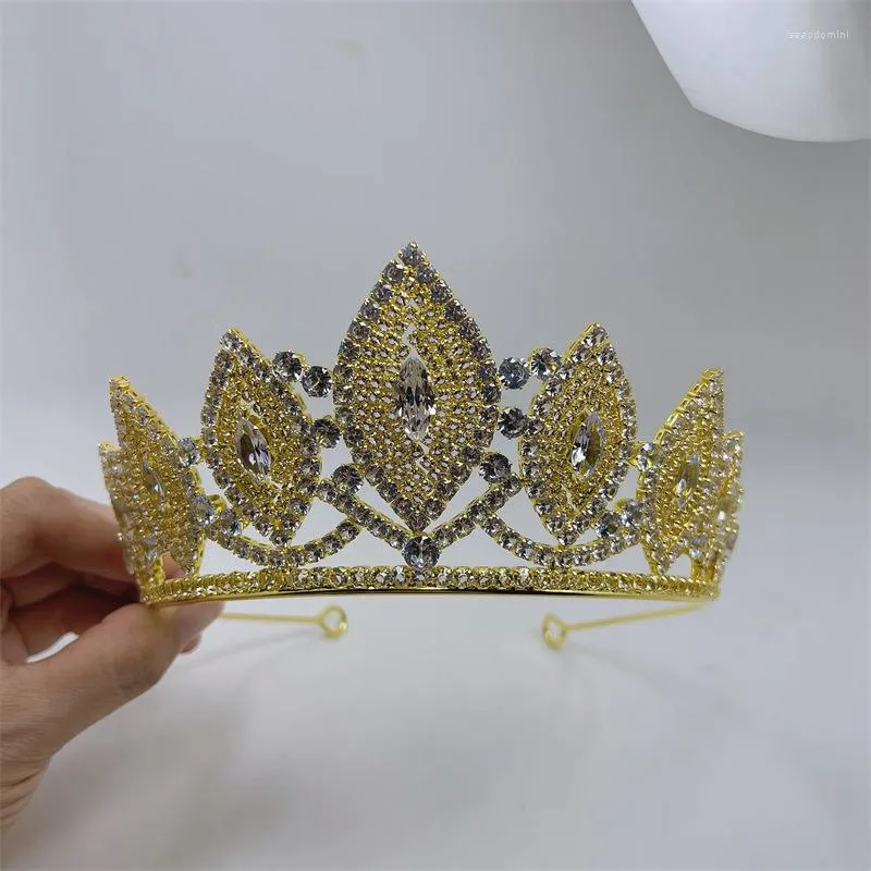 Hair Clips MYFEIVO Glitter Rhinestone Bridal Crowns Gold Silver Color Wedding Headwear Elegant Hairband Jewelry Marriage Engagement XXY0233