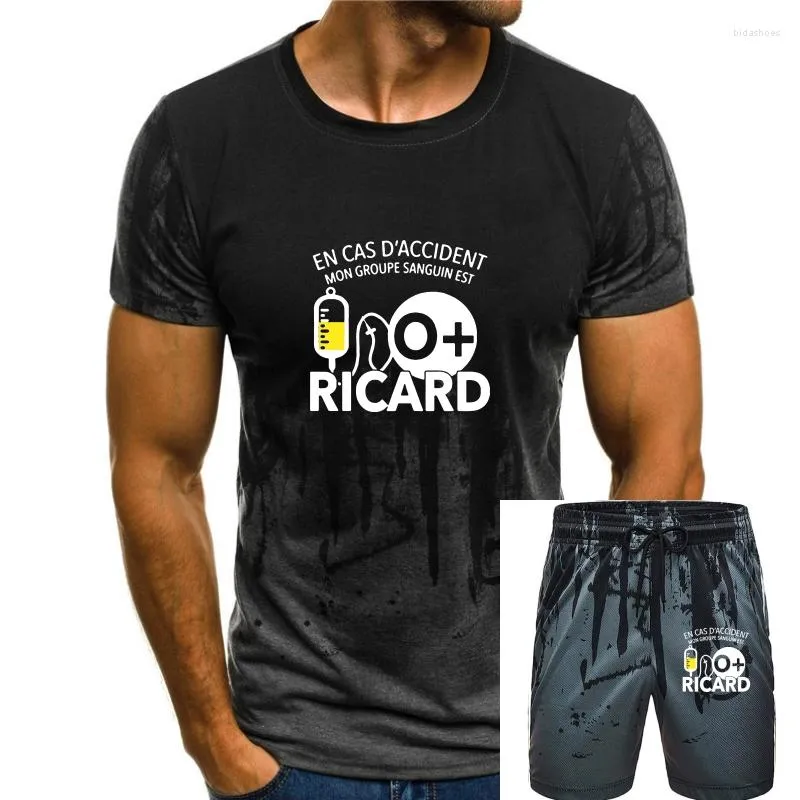 Trainingspakken voor heren En Cas D Accident Mon Groupe Sanguin Est O Ricard Ronde hals Karakter Geweldig T-shirt Kawaii Hiphop Tops Eigenzinnige zomerjas