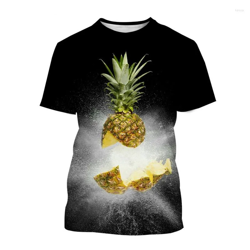 Magliette da uomo Moda estiva Divertente Ananas Party T-shirt stampate in 3D Uomo Casual Hip Hop Street Personality Girocollo Manica corta Tees