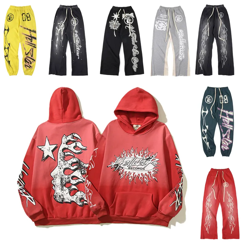 Hellstar Hoodies Men's High Street Hooded Tracksuit