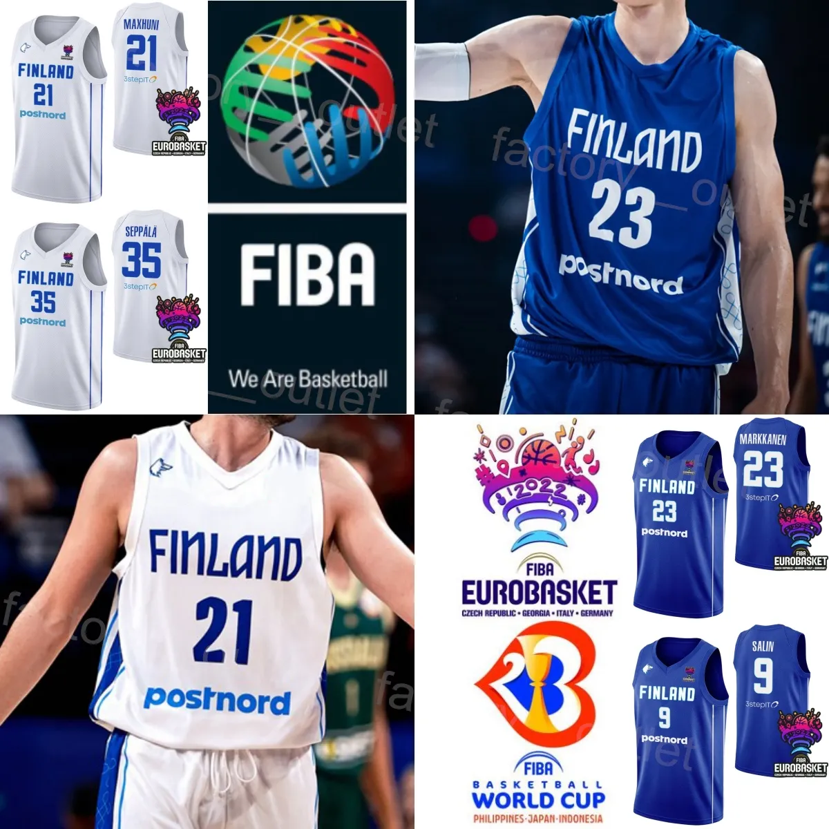 プリントバスケットボールフィンランド35 Ilari Seppala Jersey 19 Elias Valtonen 1 Miro Little 20 Madsen 34 Jacob Grandison 18 Mikael Jantunen 13 Olivier Nkamhouaワールドカップ2023