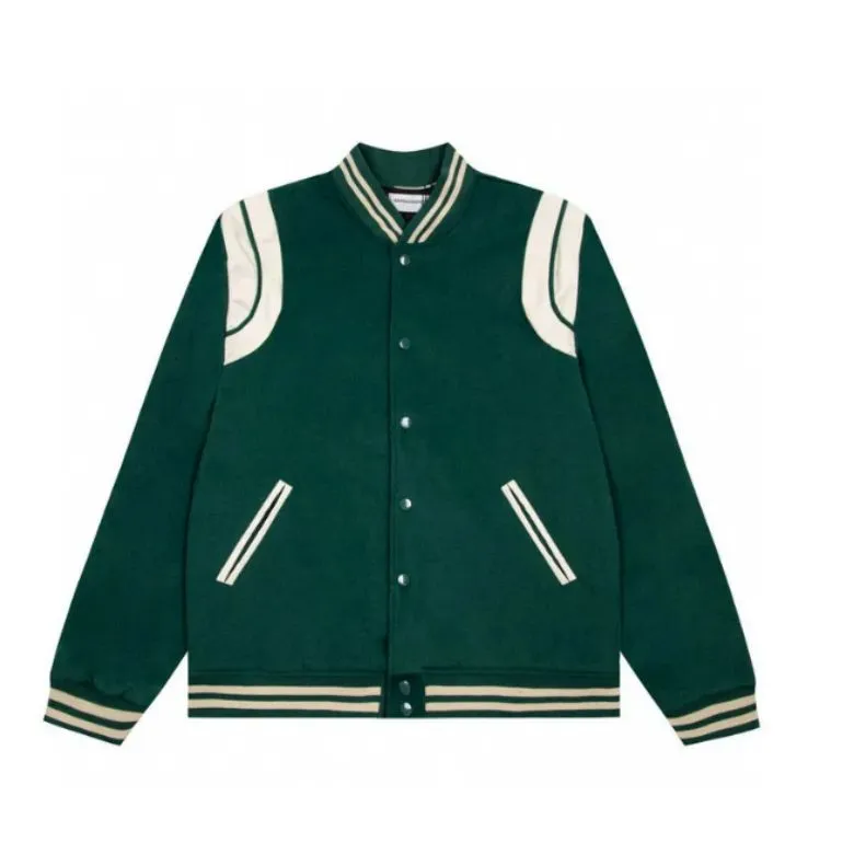 Massaal leren mouwen jassen dames heren uniform mode honkbaljas koppels enkele rij knopen warme jassen varsity jassen ontwerper casual patchwork jas