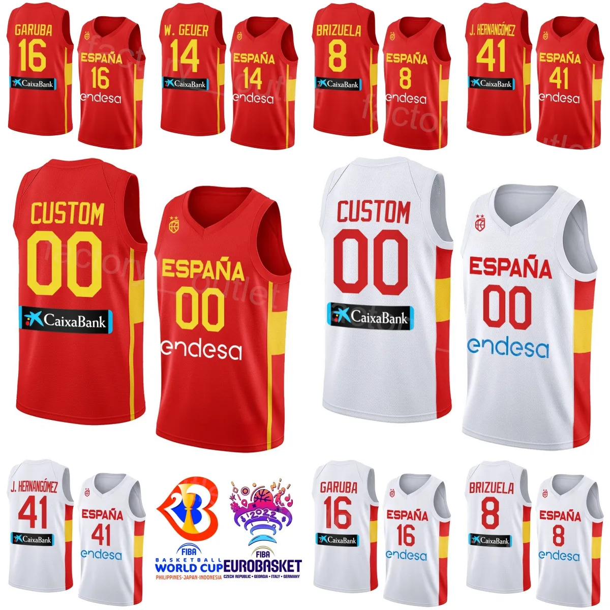 Drucken 23 SERGIO LLULL Basketball Spanien Trikot 2023 Weltmeisterschaft 10 VICTOR CLAVER 14 Willy Geuer 41 Juancho Hernangomez 24 JUAN NUNEZ 12 SANTIAGO ALDAMA 21 Alex Abrines