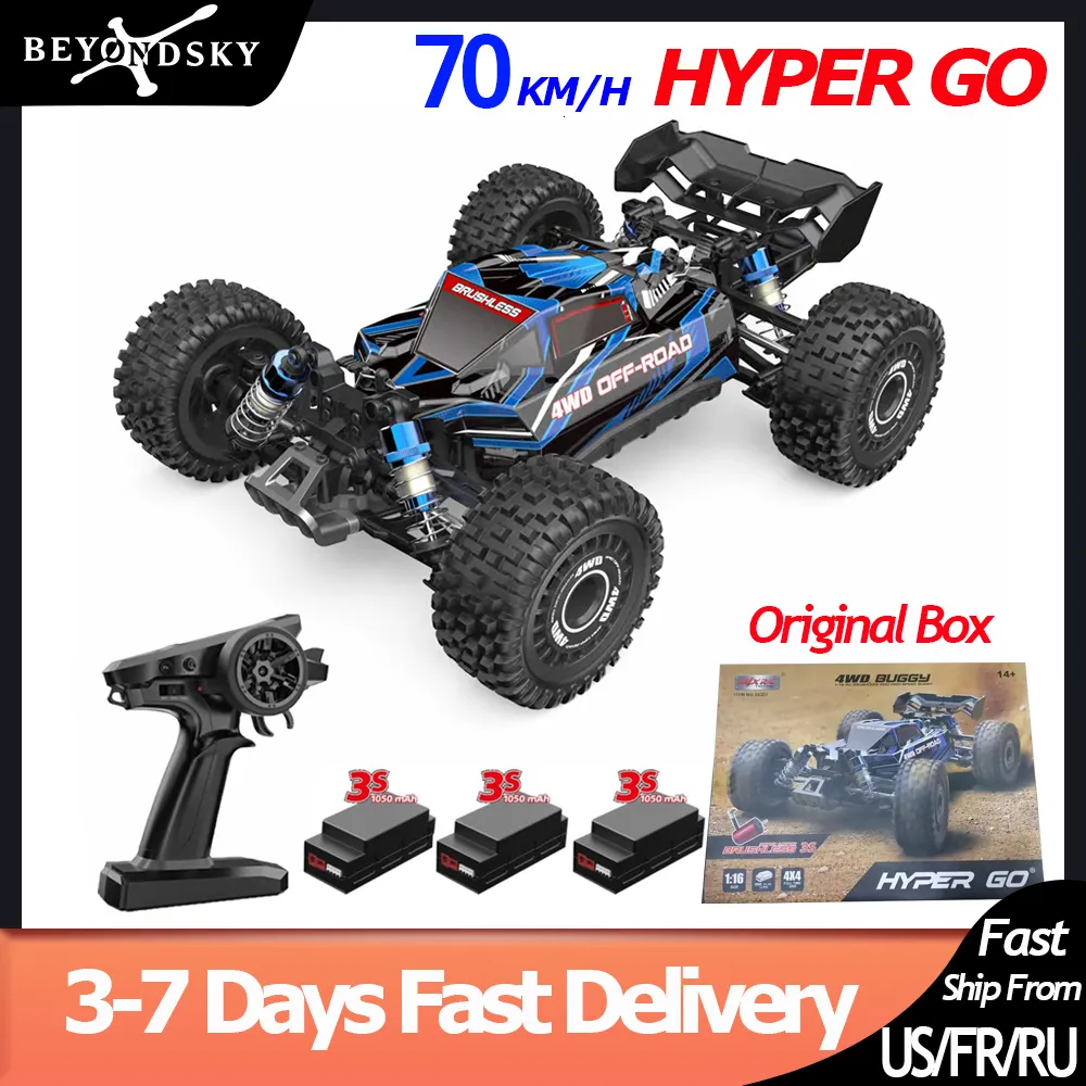 電気/RC車70km/H MJX 16207 16208 1/16 RC CAR HYPER GO BRISHLESS 4WD RACING CAR ELECTRICELECTRECTRECRECTRECLEECTRE