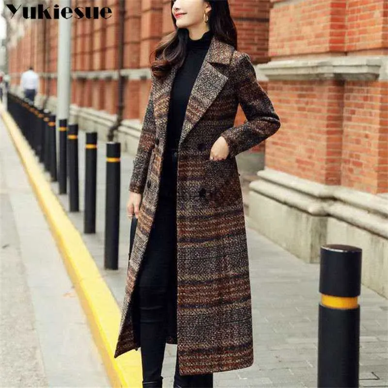 Checkered long cheap coat womens