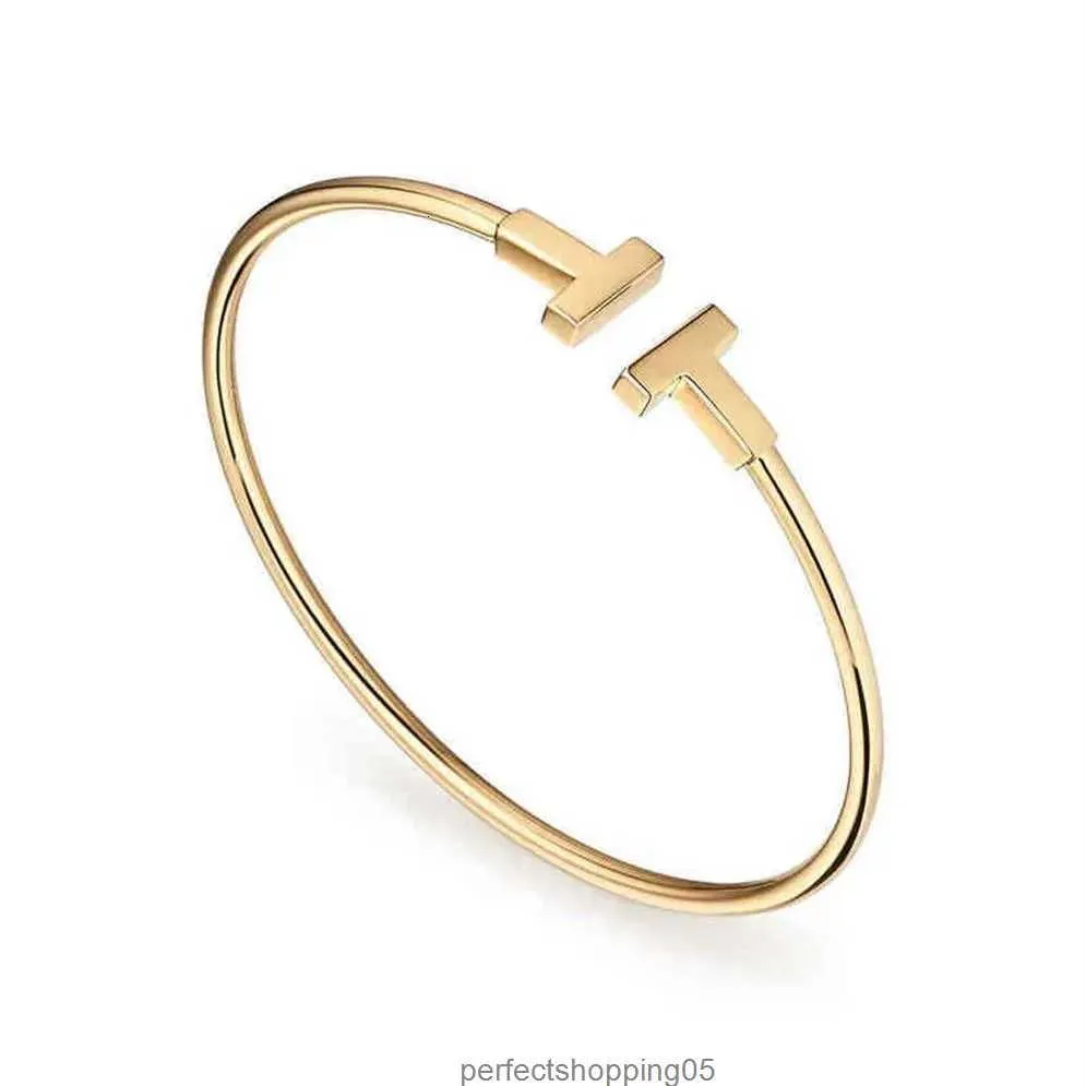 Tiffan acier bijoux lettre t fil Bracelets Bracelets pour femmes Pulseiras Adjtable Femmeytvb178n