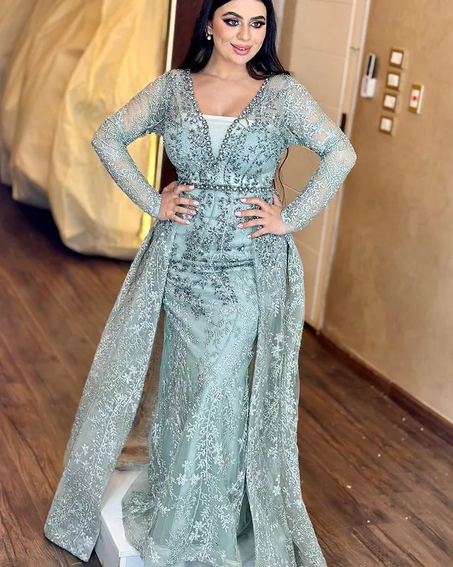 Aso Ebi 2023 arabe sirène argent robe de bal perlée dentelle sexy soirée formelle fête deuxième réception anniversaire robes de fiançailles robes robe de soirée SH0156