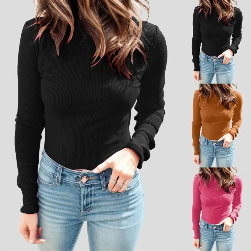 Camicette da donna Maglioni dolcevita da donna Autunno Inverno Pullover slim Collo alto Top basic Casual Maglione morbido lavorato a maglia Maglione caldo Sottosmalto