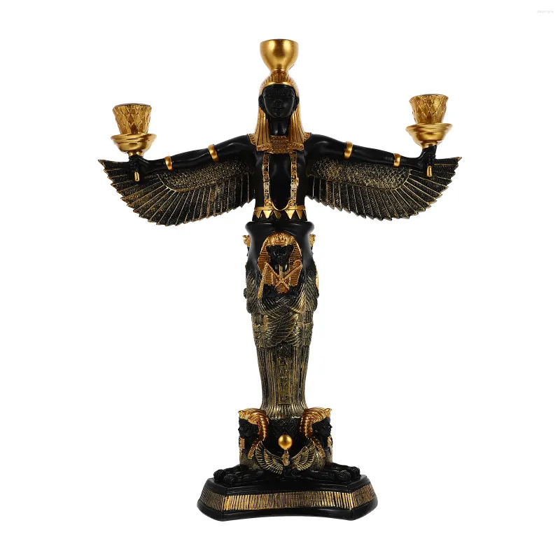 Castiçais de mesa de jantar decoração taper castiçal em pé resina antigo tema egípcio titular tealight romance adorno