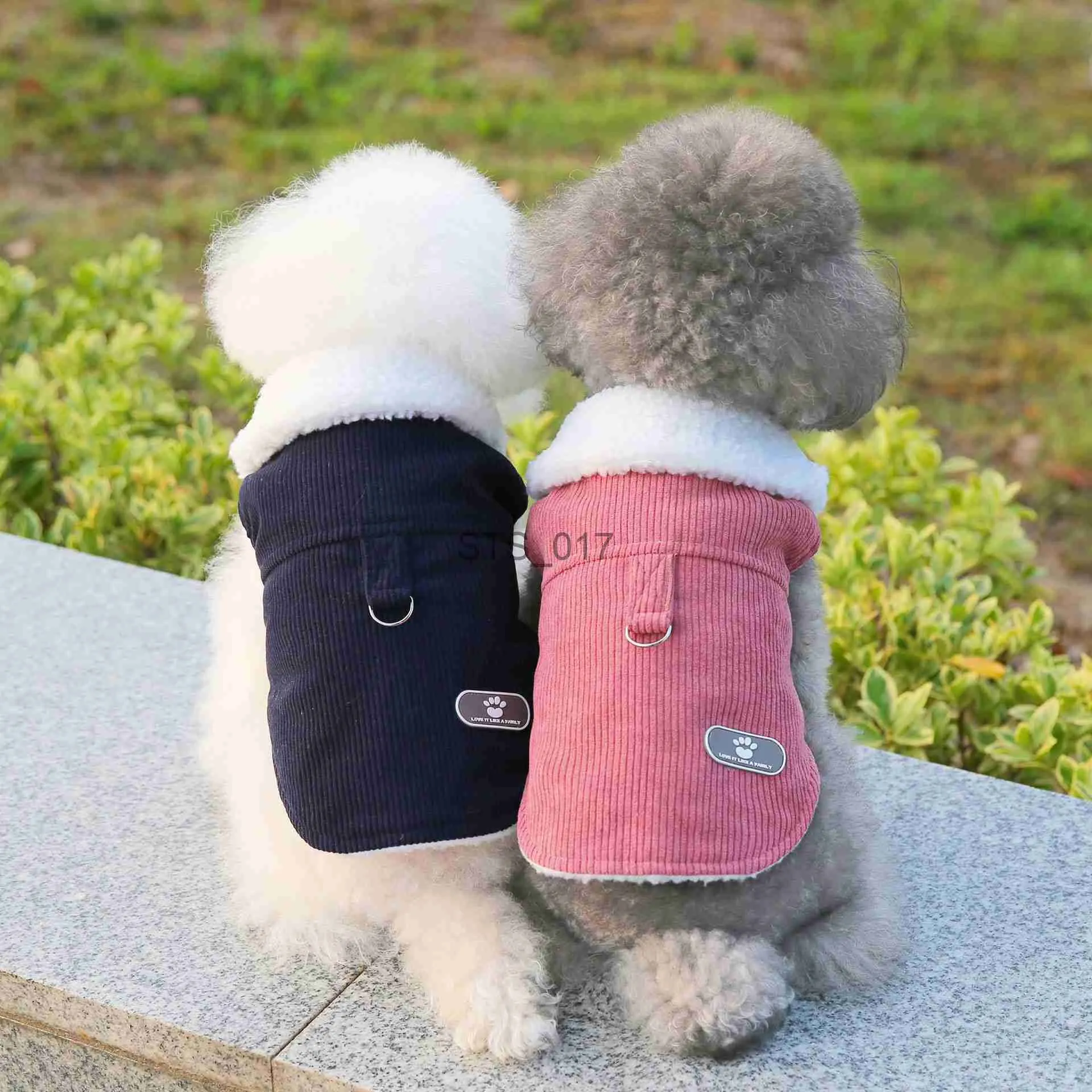 Cão vestuário pet moda colete outono inverno médio pequeno cão roupas quentes lã bonito arnês doce casaco gatinho filhote de cachorro et yorkshire poodle x0904