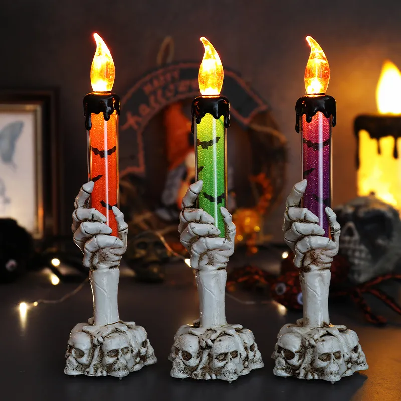 Halloween Candle, Candle, Table Lamp Decoration Props, Skeleton Hand Lamp, Ghost Hand Lamp Creative Decoration