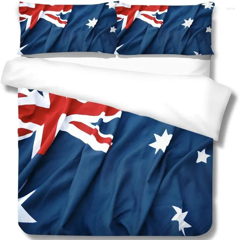 Sängkläder sätter Levkme två eller tre stycken Däcke Cover Set Polyester National Flag Series 3D Digital Printing Home Use XF1215