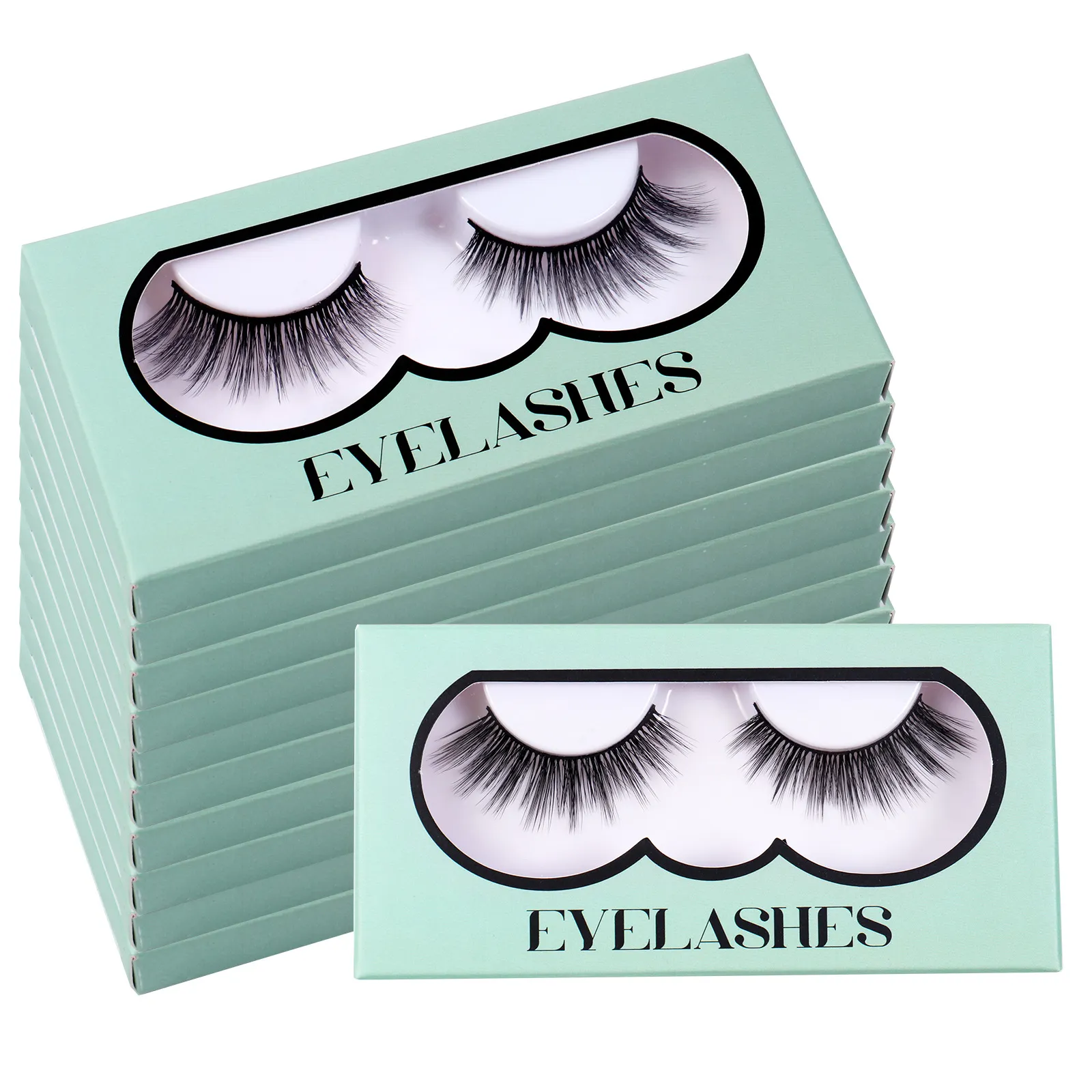 Multilayer Thick Fake Eyelashes Wispy Light Handmade Reusable Curling False Lashes Extensions Messy Crisscross Full Strip Eyelash