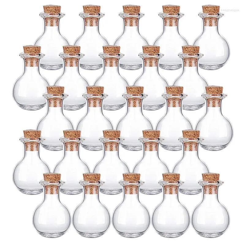 Bottiglie di stoccaggio Bottiglia dei desideri in vetro Mini con tappo in sughero in legno Contenitore per fiale piccole trasparenti da 10 pezzi per art