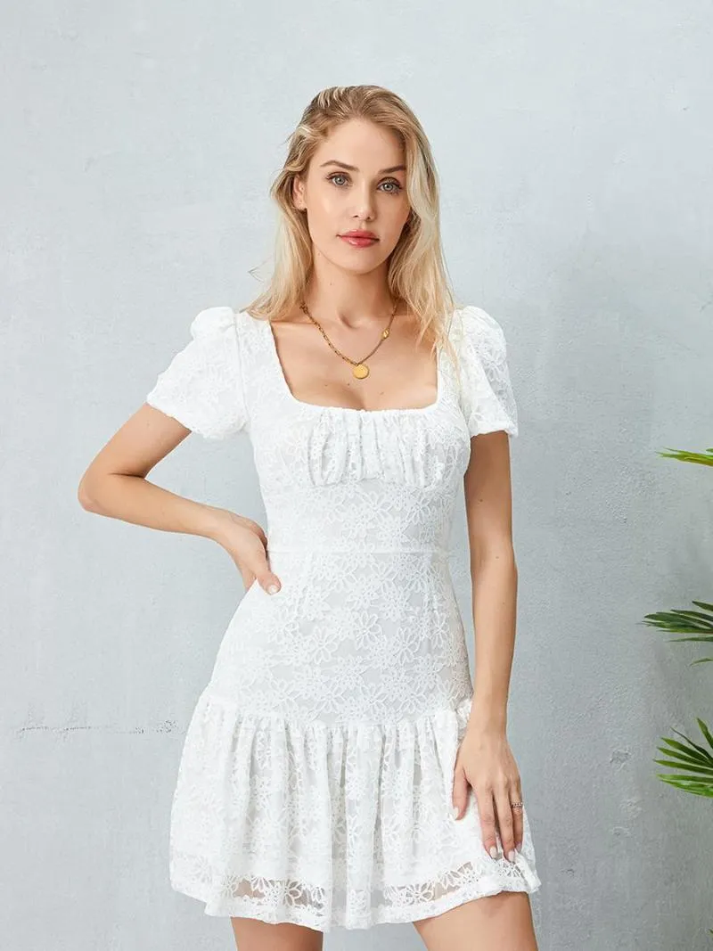 Casual Dresses Short Lace Dress For Women Backless Bandage Mini A Line College Country Going Out
