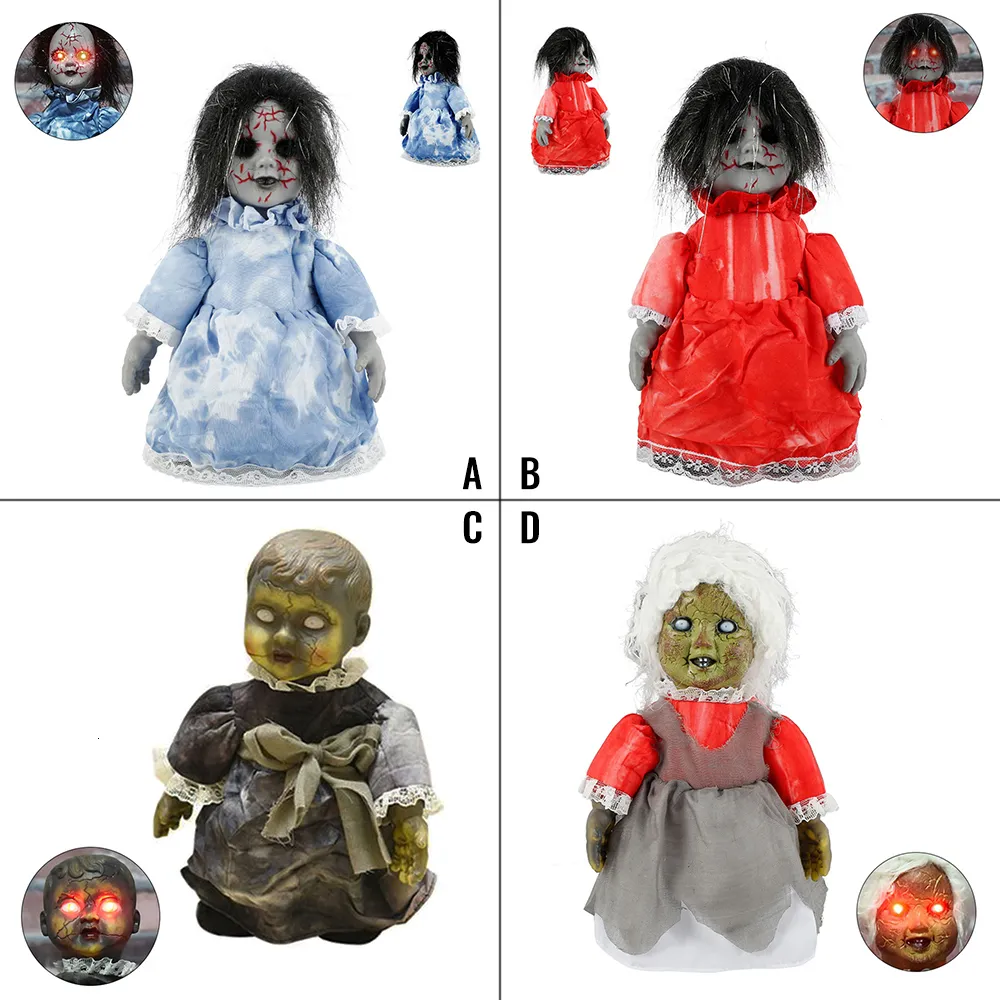 LED Light Sticks Halloween Ghost Doll Props Electric Walking Doll Toys With Shinning Eyes For Horror Halloween Decoration Party Kids Gift 230901