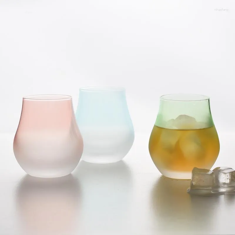 Verres à vin 2023 Design Poire Shaper Verre Eau Café Lait Jus Soda Tasse Ins Surface Gelée