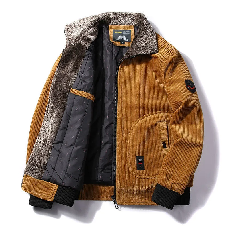 QNPQYX новые мужские теплые зимние вельветовые куртки и пальто с меховым воротником, зимняя повседневная куртка, верхняя одежда, мужская термоветровка, большие размеры 6XL