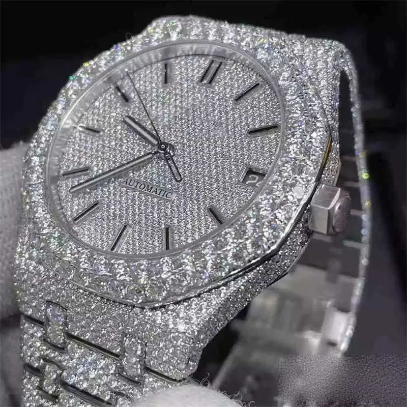 hoge kwaliteit moissanite designer horloges passeren beperkte verkoop diamanten moissanite horloge automatische test zilver topkwaliteit eta-uurwerk 904l roestvrij 3DOU JHYE