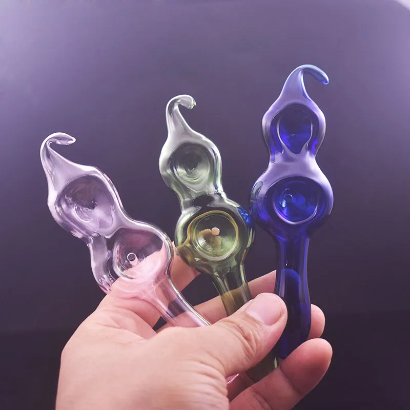 Cachimbo colorido de vidro mini cabaça para fumar cachimbos de colher traval de erva seca à venda