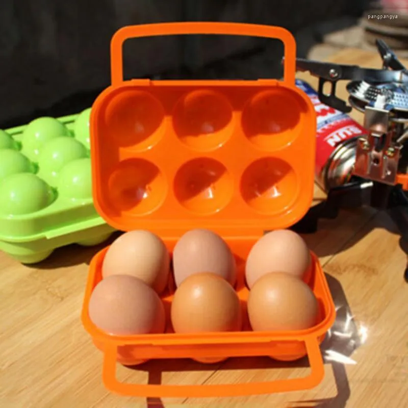 Storage Bottles 2/4/6 Grid Egg Box Plastic Travel Portable Kitchen Utensils Outdoor Picnic BBQ Camping Tableware Gear