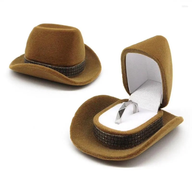 Bottiglie floccate Scatola per anelli per cappelli da cowboy Display universale per accessori regalo per gioielli ad anelli per la casa