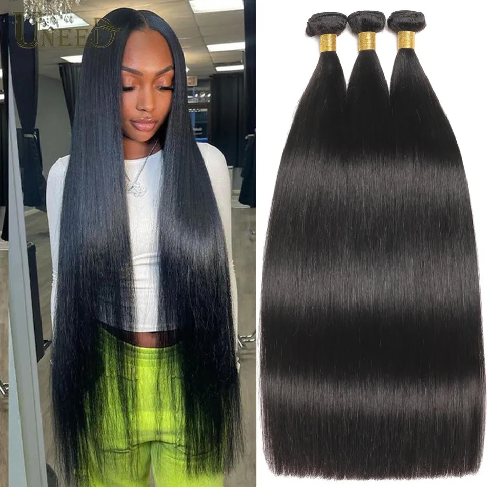 Lace Wigs 32 Inch 12A Straight Hair Bundles Brazilian Straight 100% Human Hair Weave Bundles Straight Remy Hair For Black Women 230901