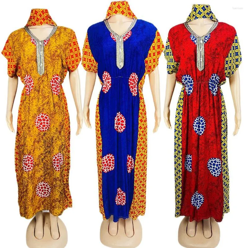 Ethnic Clothing Rayon S Casual Long Skirt Round Neck Printed Webbing Colorful Belted Bandana Dress High Waist XL-2XL Size