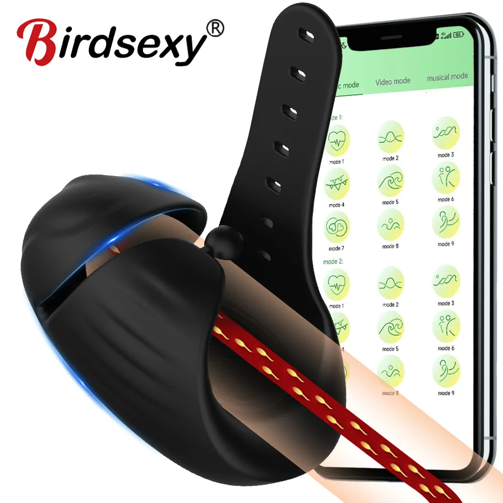 Vibratorer Bluetooth Penis Vibrator för män fördröjning Trainer Sex Machine Glans Massager Male Masturbator Toys Adult Varor 230904