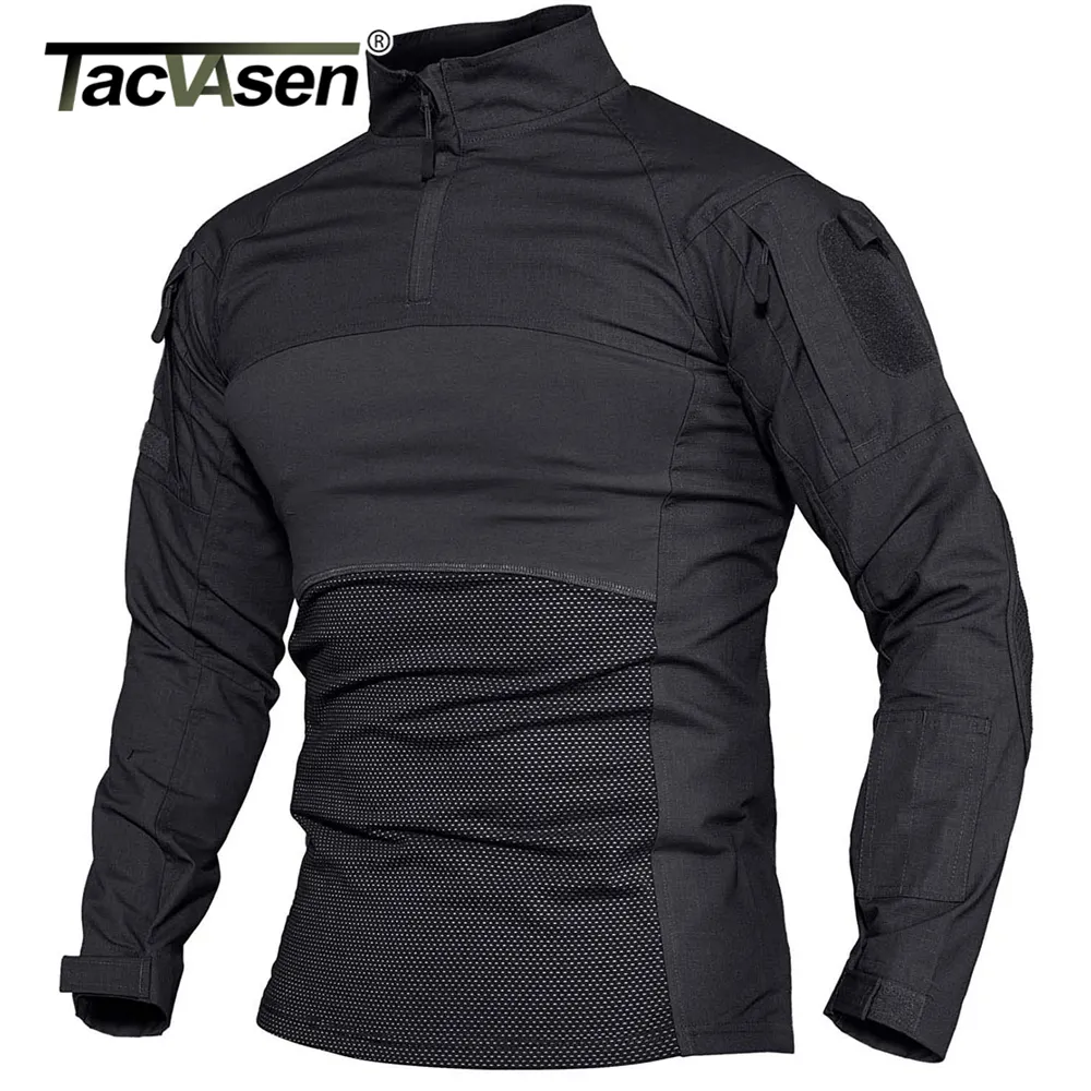 Mens T Shirts TACVASEN Mens Work Shirts 14 Zip Long Sleeve Hunting