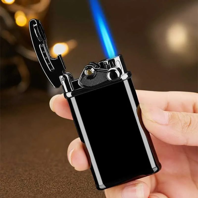 Retro jet tocha turbo isqueiro pederneira sem gás comprar isqueiros de metal mini cigarro fumar acessórios isqueiros gadgets para homem aprn