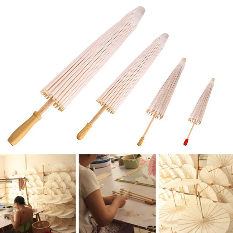 White Paper Umbrella DIY Handmade Material Blank Oil Paper Umbrella Painting Paper Umbrella Children's Graffiti Toys Sep04