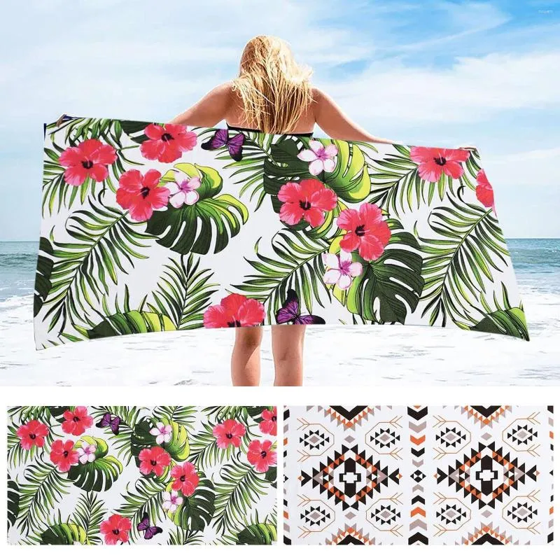 Serviette de bain rose, ensemble décoratif de plage en microfibre, ULTRA léger, motif bohème africain, bain noir