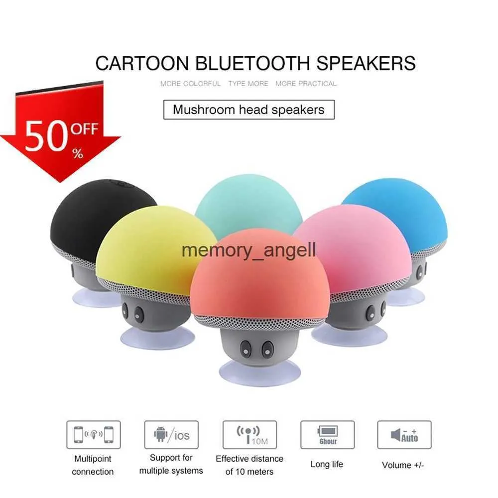 Haut-parleurs portables Mini mignon dessin animé champignon sans fil Bluetooth haut-parleur extérieur Portable stéréo étanche Bluetooth haut-parleur pour iPhone HKD230904