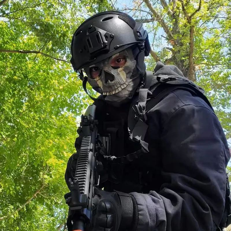 Ghost Mask Realistic Cod Ghost Mask: MWII COD Cosplay Airsoft Tactical Mask - Adult Size, Latex ...