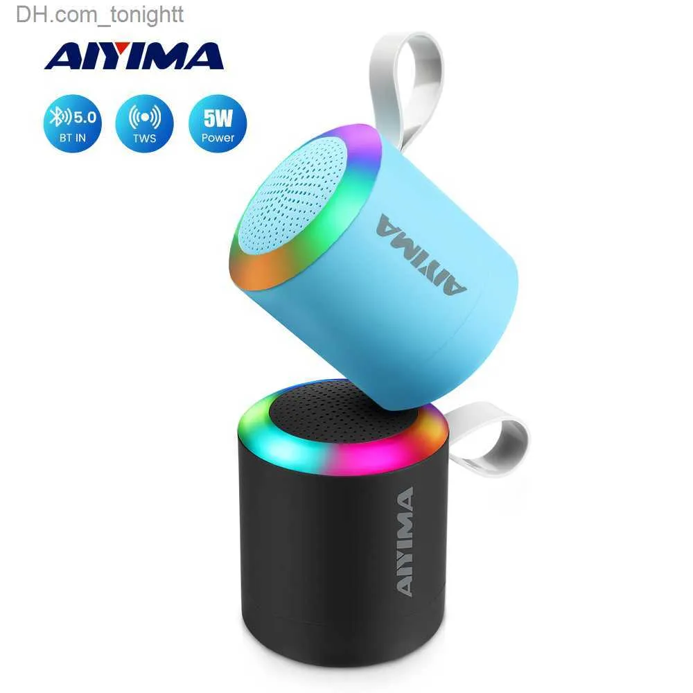 Alto-falantes portáteis AIYIMA Mini LED portátil Bluetooth Speaker à prova d'água Som de música sem fio Áudio Barra de som Alto-falantes DIY Home Theater Outdoor Q230904