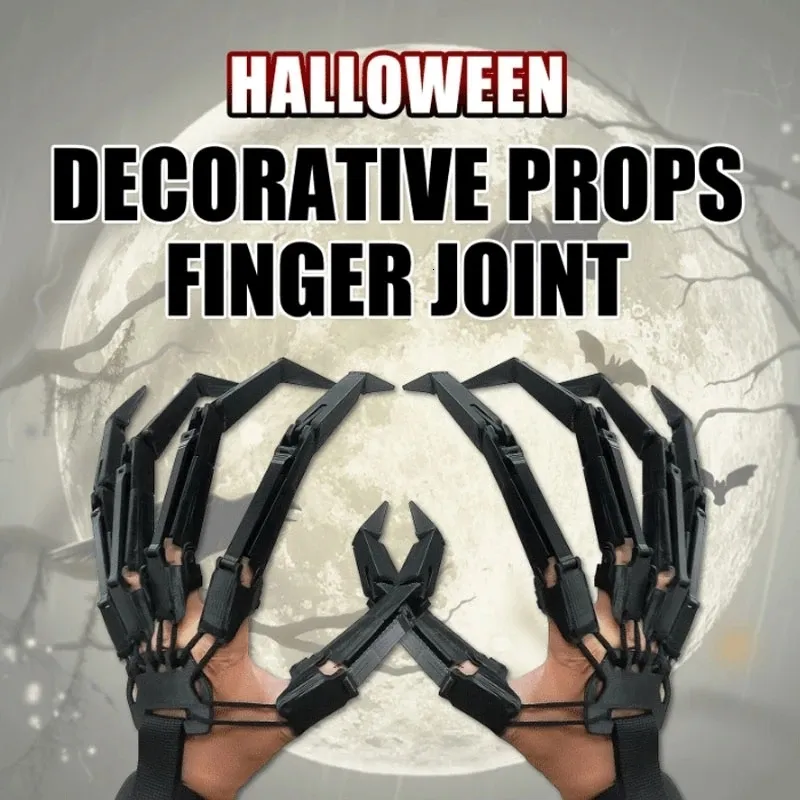 Autres fournitures de fête d'événement Décoration d'Halloween Doigts articulés Doigt articulé flexible Halloween Party Cosplay Costume Props Horreur Ghost Claw Gants 230904