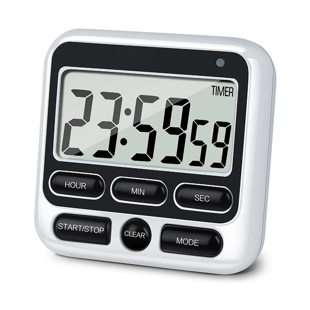 Küchen-Timer, digitaler Bildschirm-Timer, großes Display, quadratisch, Kochen, Count-Up, Countdown-Alarm, Erinnerung an Schlaf, Stoppuhr, Uhr 230901