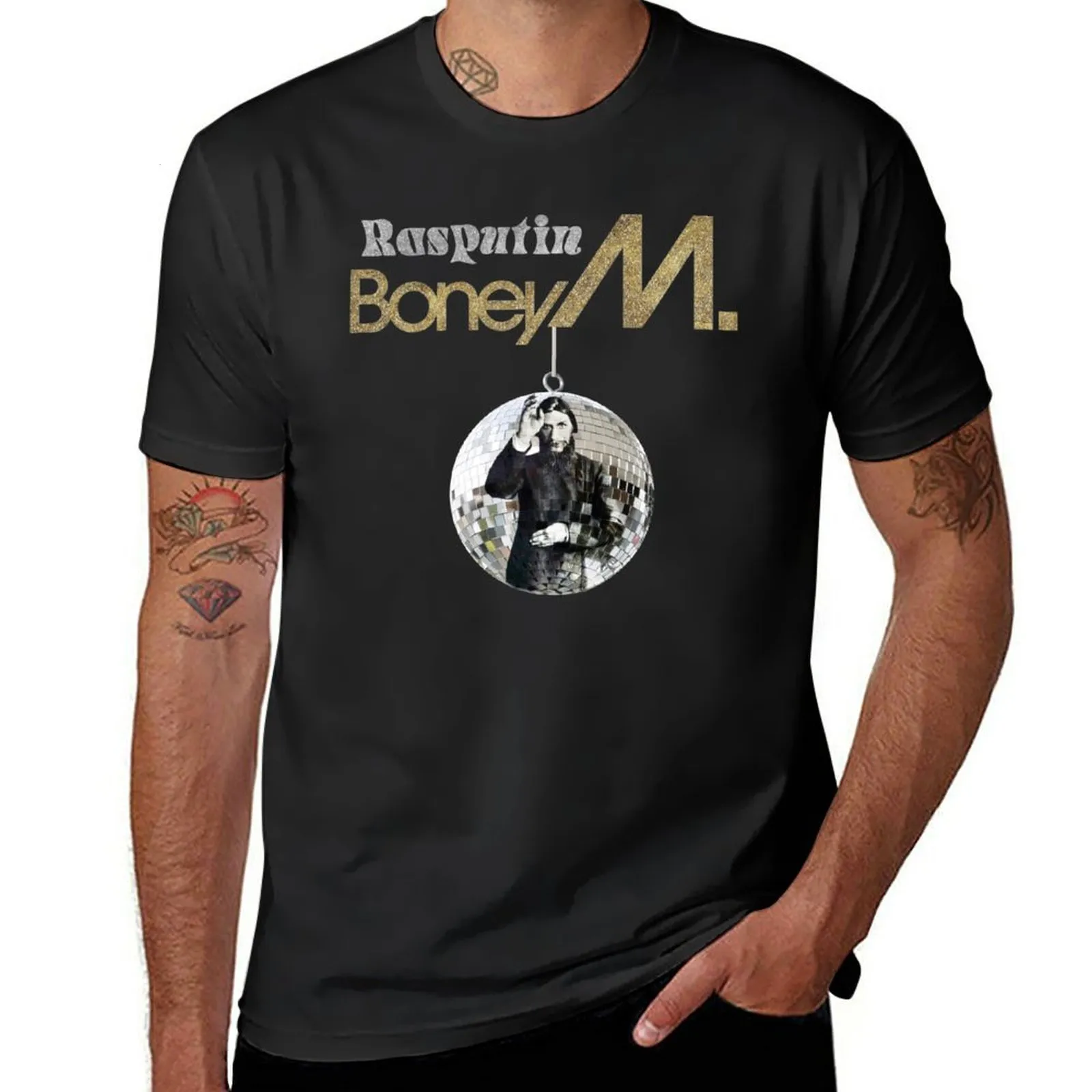 Polos masculinos Rasputin Boney M Camiseta Camiseta Edição T Oversized Vintage Camisas Equipadas para Homens 230901