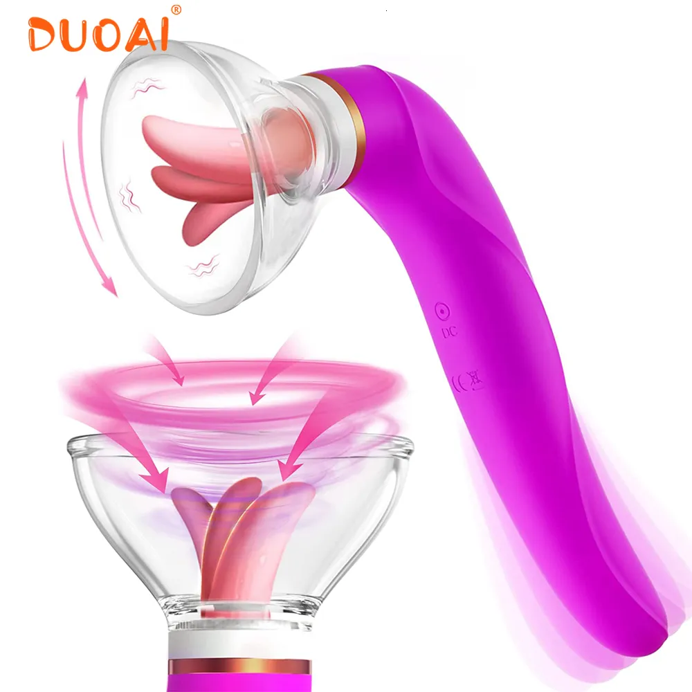 Vibrators Kut Zuigen Dildo Vibrator Speeltjes voor Vrouw Tong Likken Clitoris Stimulator Tepel Masturbator Massager 230904