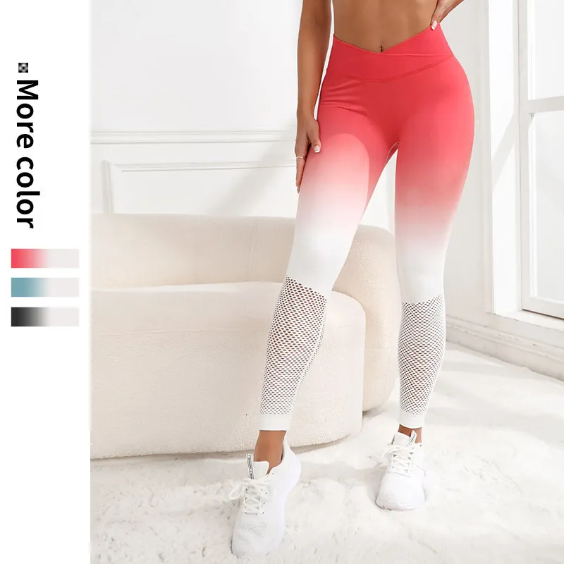 Legging Para Mujer Yoga Pantalones De Teñido Gradiente Sin