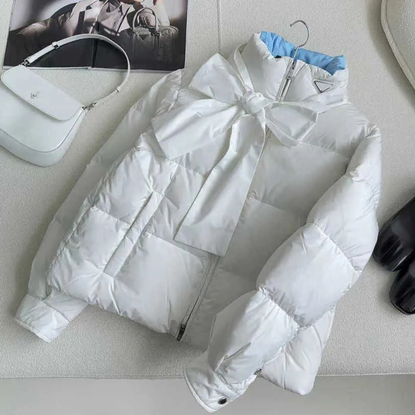 Hiver Designer Blanc Doudoune Femmes Ceinture En Soie Taille 23 Nouveau Simple Fermeture Éclair Slim Fit Coton Vestes Manteau Design Marque Femmes