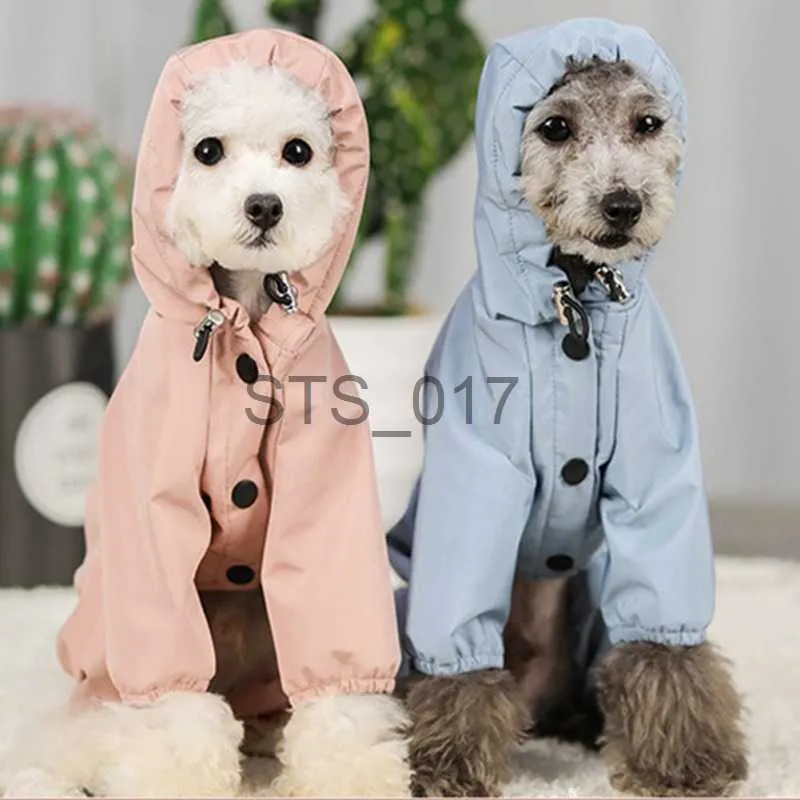 Hundkläder Dog Raincoat Pet Dog Waterproof Hoodies Jumpsuit Raincoat Reflective Dog Rain ET For Small Dog Pet Supplies X0904