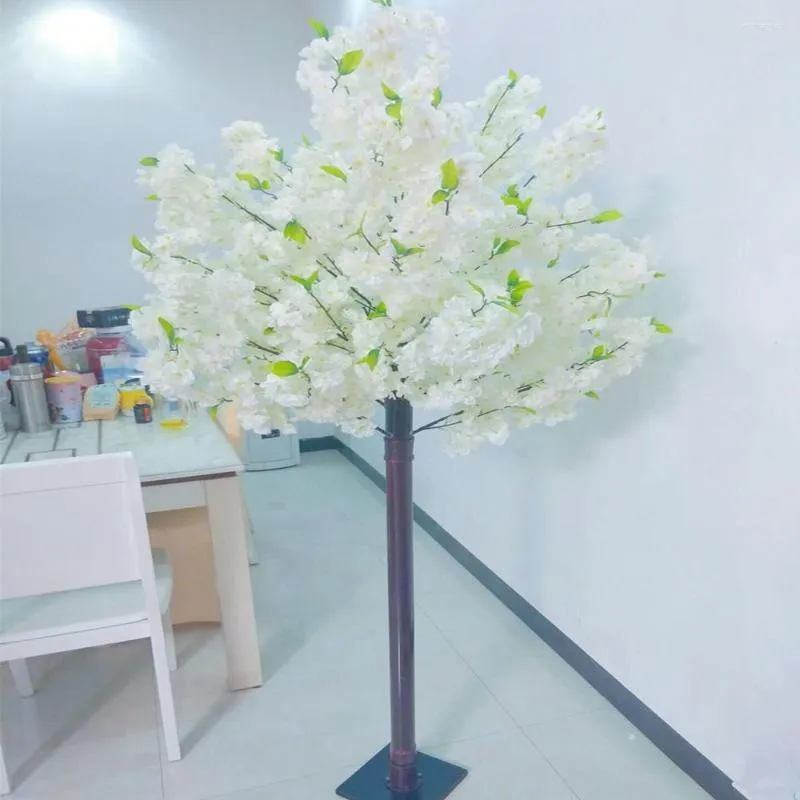 Dekorative Blumen, 180 cm hoch, gehobener künstlicher Kirschblütenbaum, weiße Simulations-Fälschungspflanze für Hochzeits-T-Station-Schieß-Requisiten