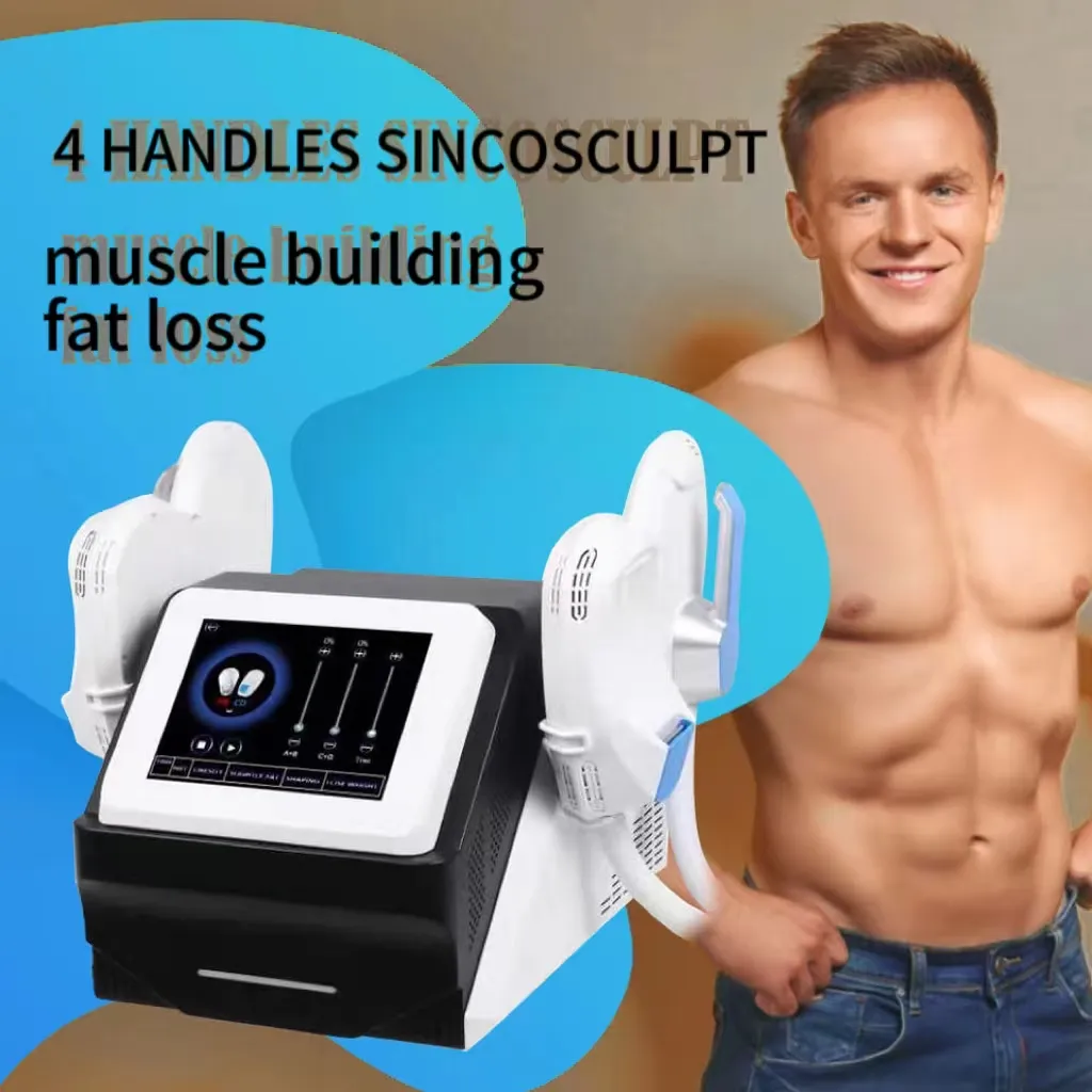 Nieuwste spieropbouw- en vetverbrandingsmachine Elektromagnetische vetverwijdering HIEMT Buikverstevigende Ems Vet verbranden Body Sculpt Machine Spier 4 handgrepen