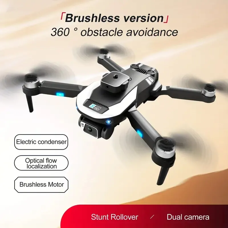 Drone S150 économique pour jouet pour adolescents avec moteur sans balais, positionnement du flux optique, évitement intelligent des obstacles, double caméra réglable